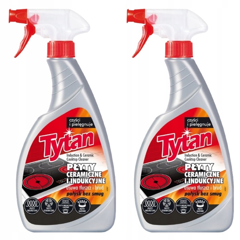 Produkt Spray do czyszczenia, mycia płyt indukcyjnych i ceramicznych Tytan 2x500g