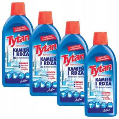 4 x Żel do mycia łazienek Tytan kamień i rdza 500g