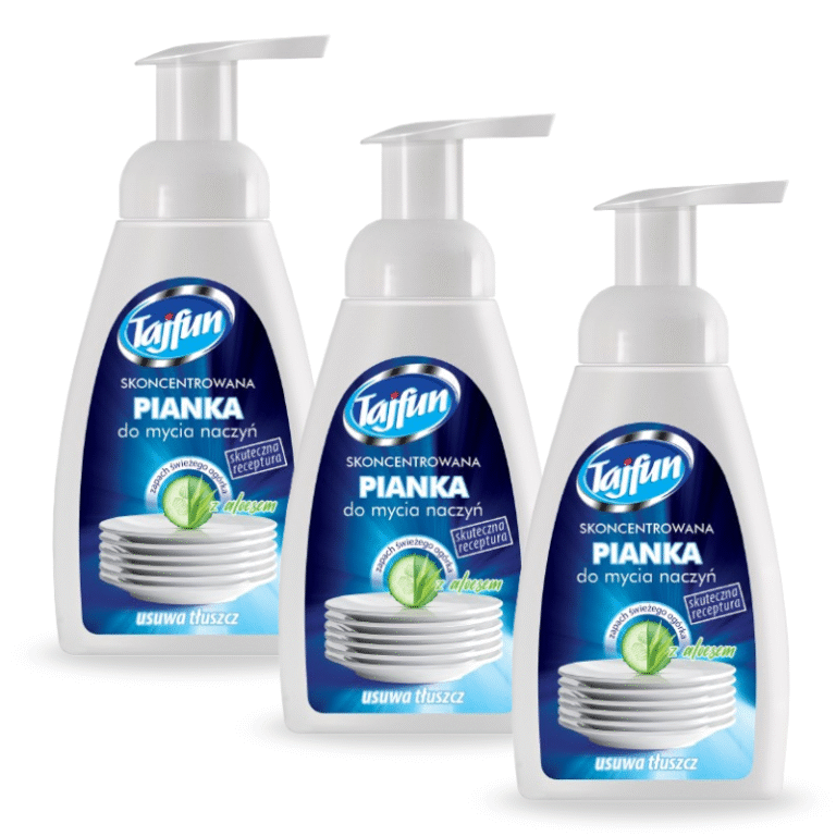 3 x Skoncentrowana pianka do mycia naczyń Tajfun zielony ogórek z aloesem 300 g