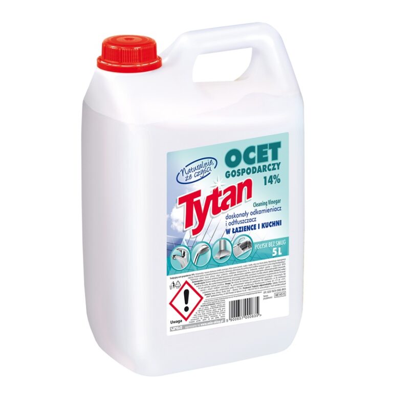 Tytan Ocet gospodarczy odkamieniacz i odtłuszczacz, połysk bez smug 14% – 5 l